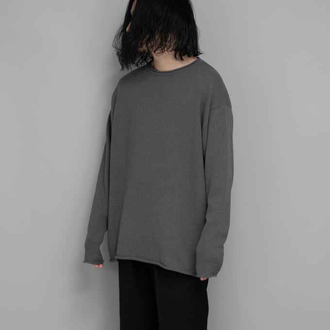 POSTELEGANT / Cotton Boucle Pull-Over Knit (Grey)