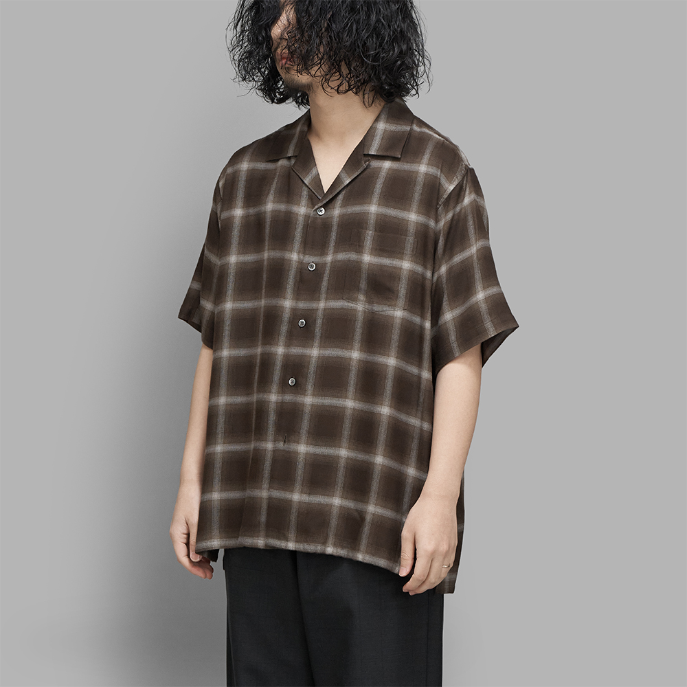 ssstein / Ly/Vis Check Oversized Open Collar SS Shirt