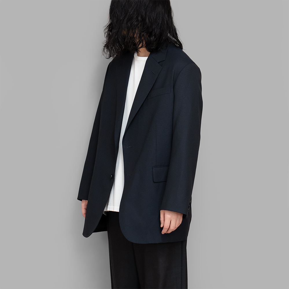 AURALEE / Wool Kid Mohair Hop Sack Jacket (Dark Navy)
