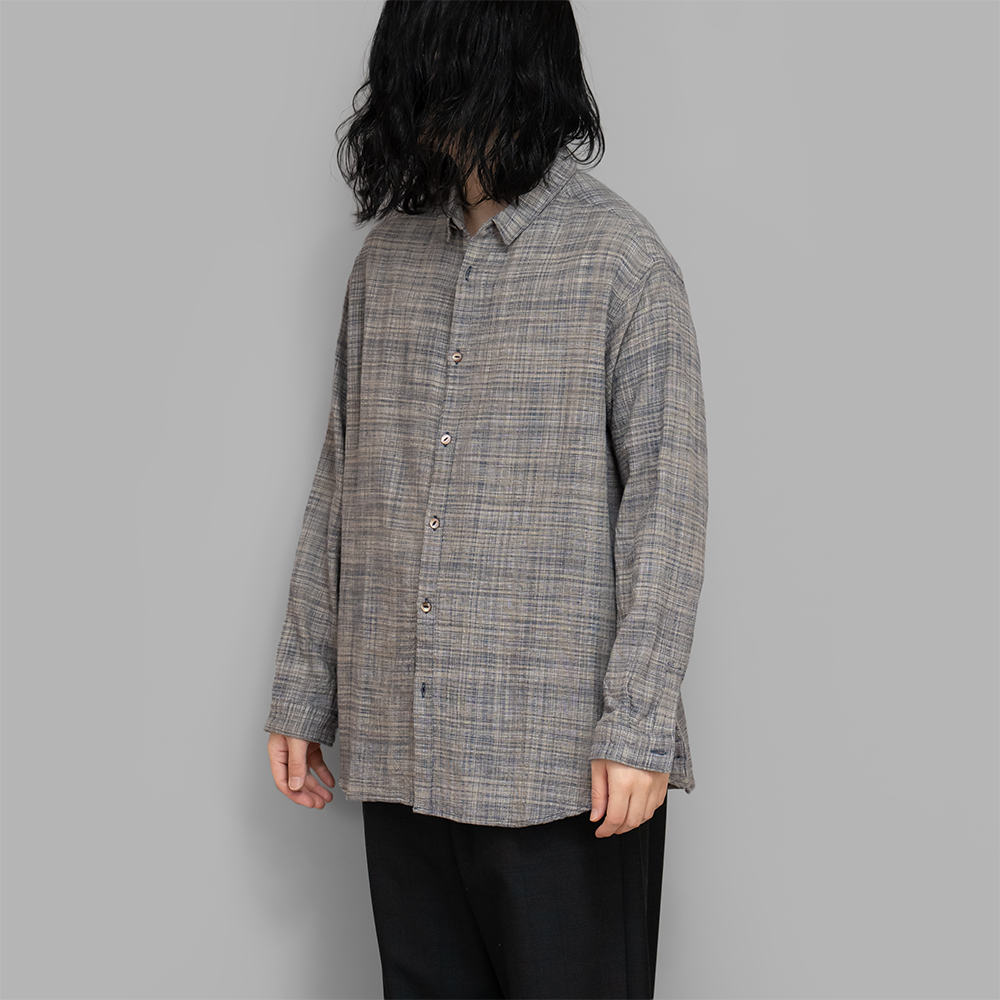 MITTAN / OG多色スラブシャツ (灰紺)