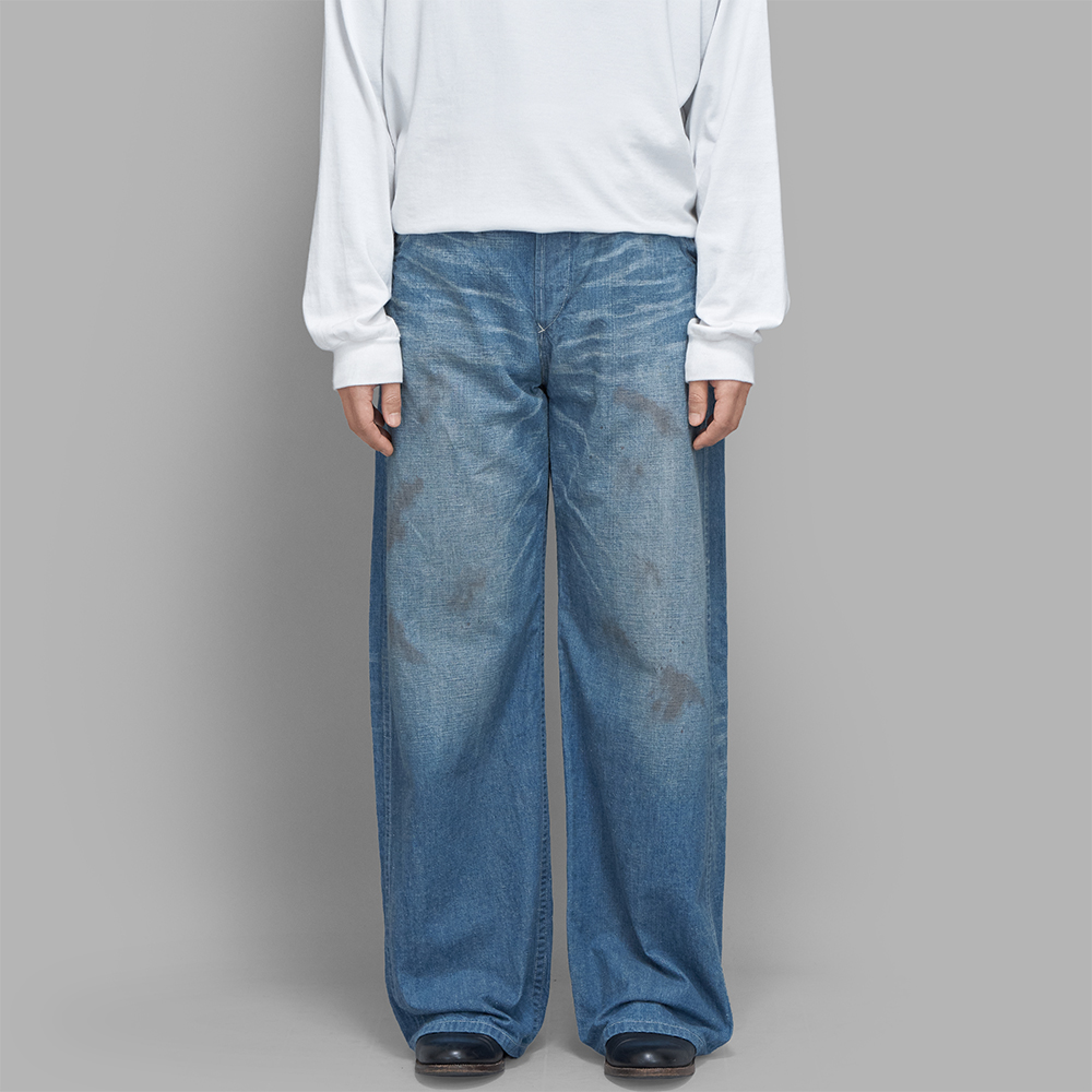 T.T / Painter Pants With Buckle (Damaged Indigo)