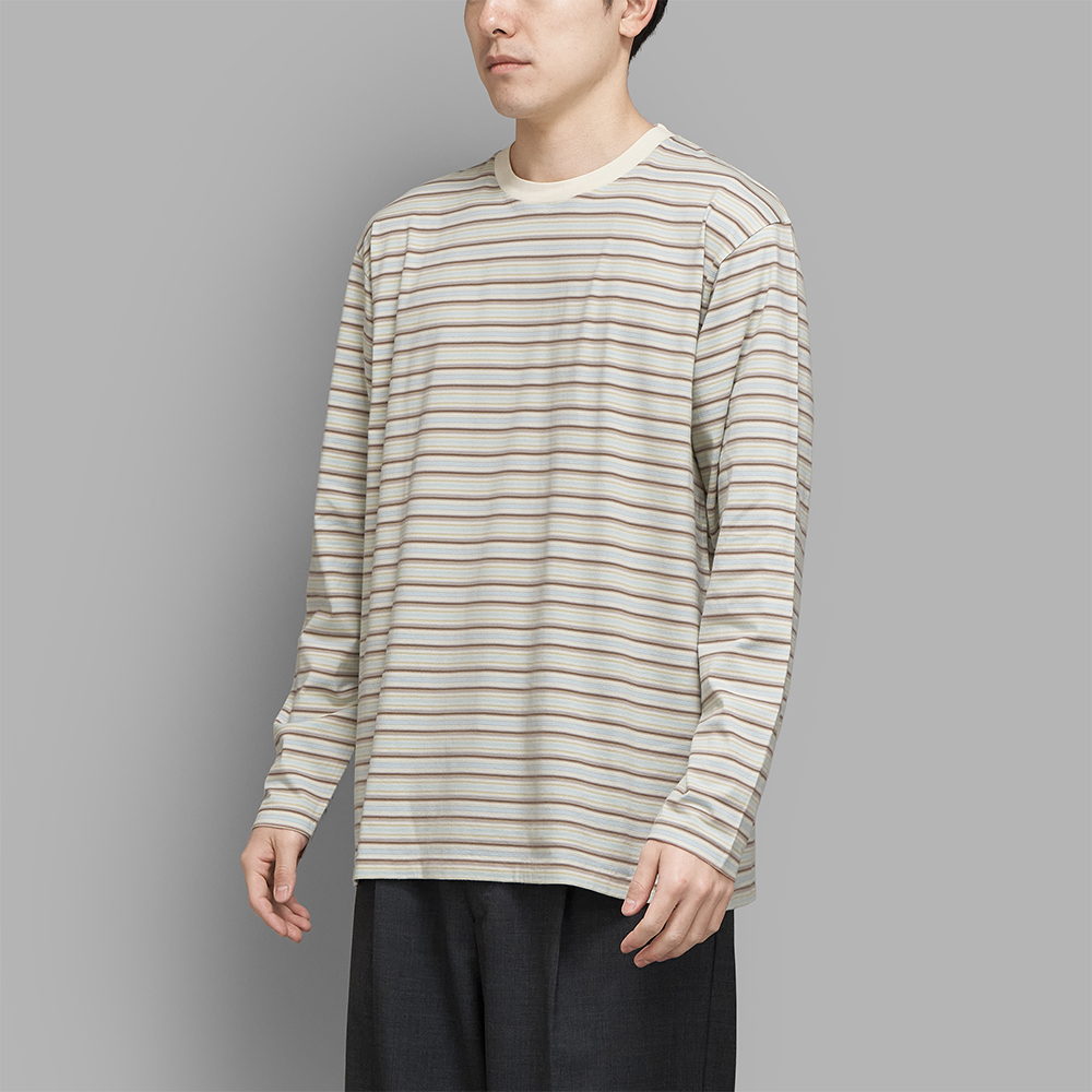 AURALEE / Gradient Stripe Jersey L/S Tee (Fade Mint Stripe)