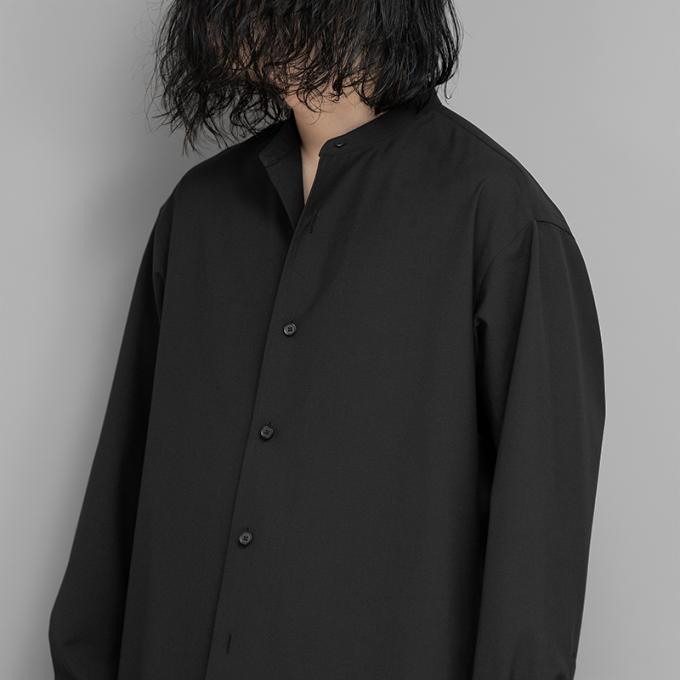 un/unbient / Stand Collar Shirt (Black) | twelve
