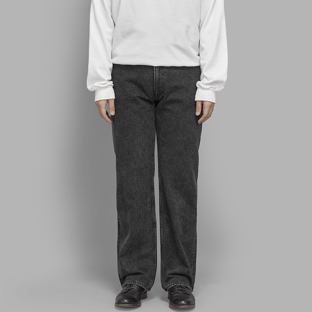 STABILIZER GNZ / Washed Wide Straight (Black)