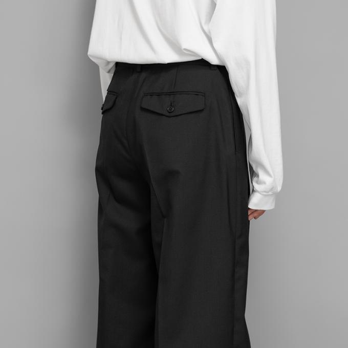 WIRROW / Wool Tropical Wide Slacks (Black) | twelve