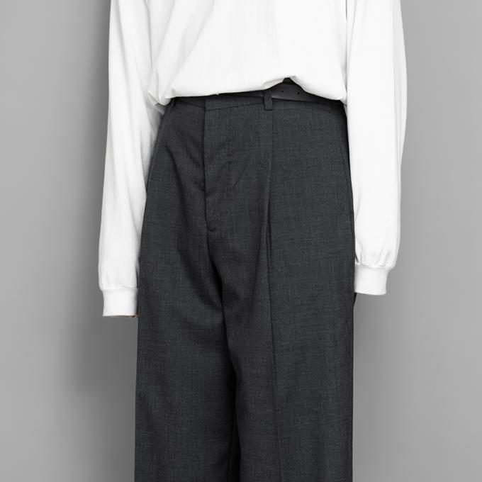 WIRROW / Wool Tropical Wide Slacks (Gray) | twelve