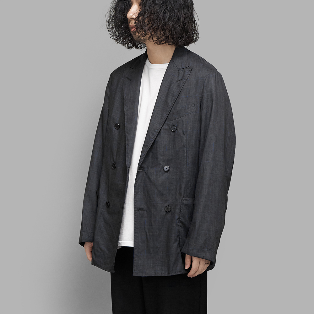 MAATEE&SONS / H Wool MUSOU ギャザージャケット (Charcoal Pane)