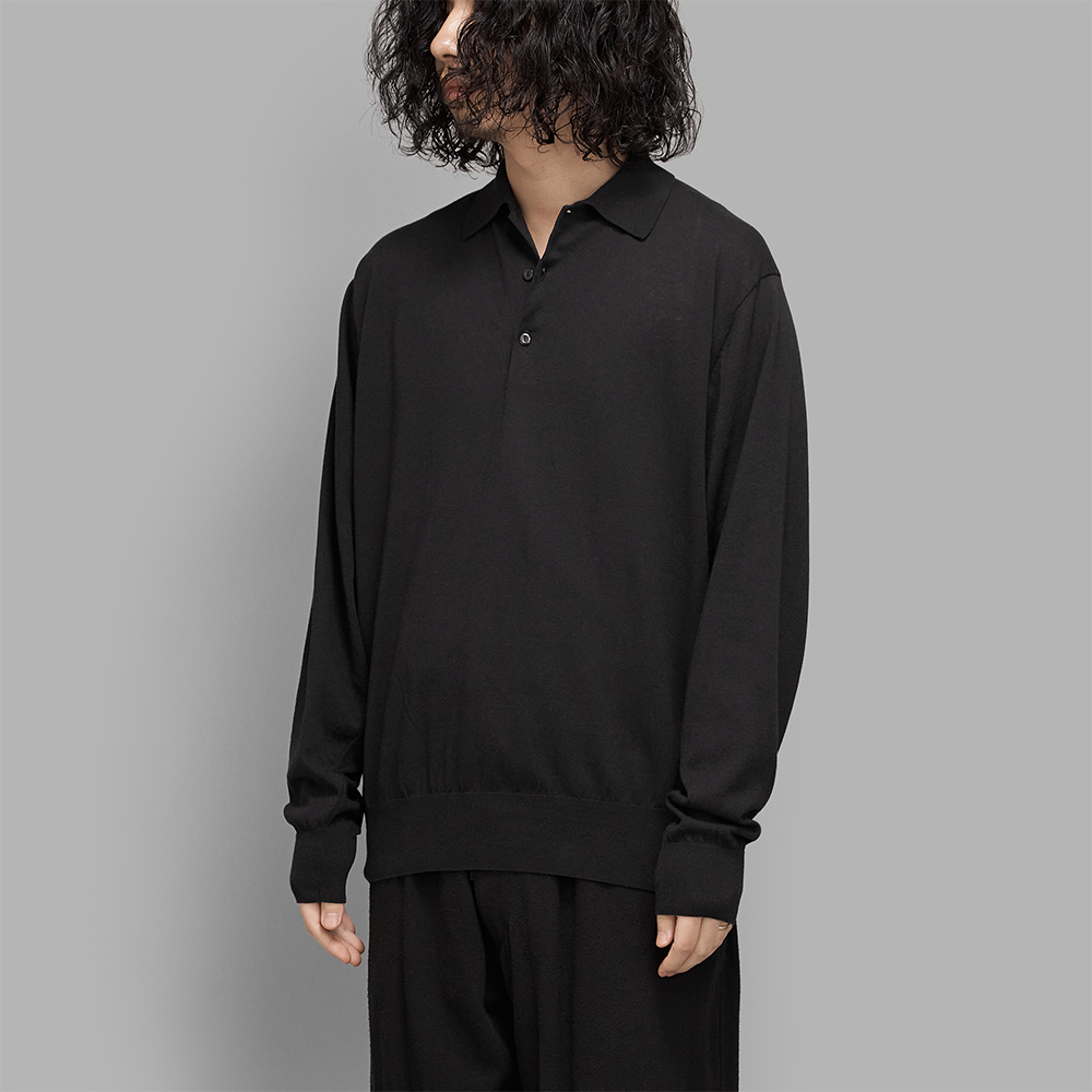 COMOLI / コットン ニットポロ