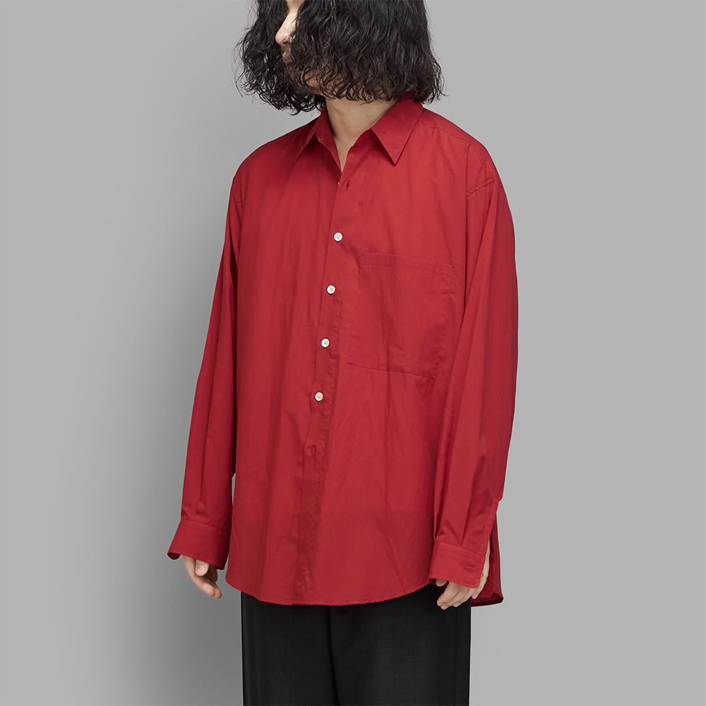 AURALEE / Super Fine Cotton Lawn Shirt (Red)