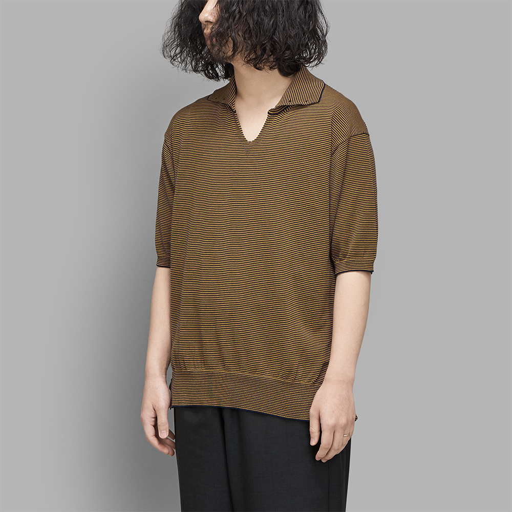 MAATEE&SONS / Knit Skipper (Navy Yellow Borde)