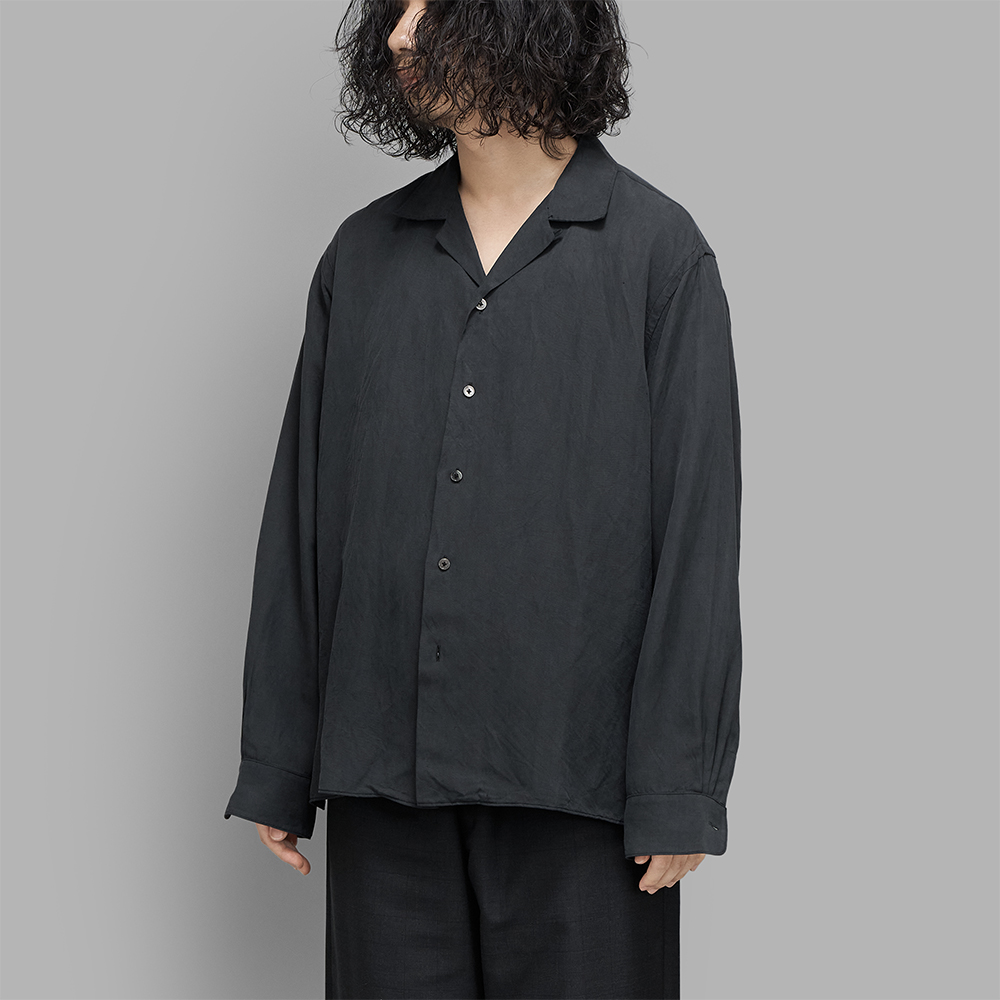 A.PRESSE / Vintage Silk Linen Open Collar Shirt