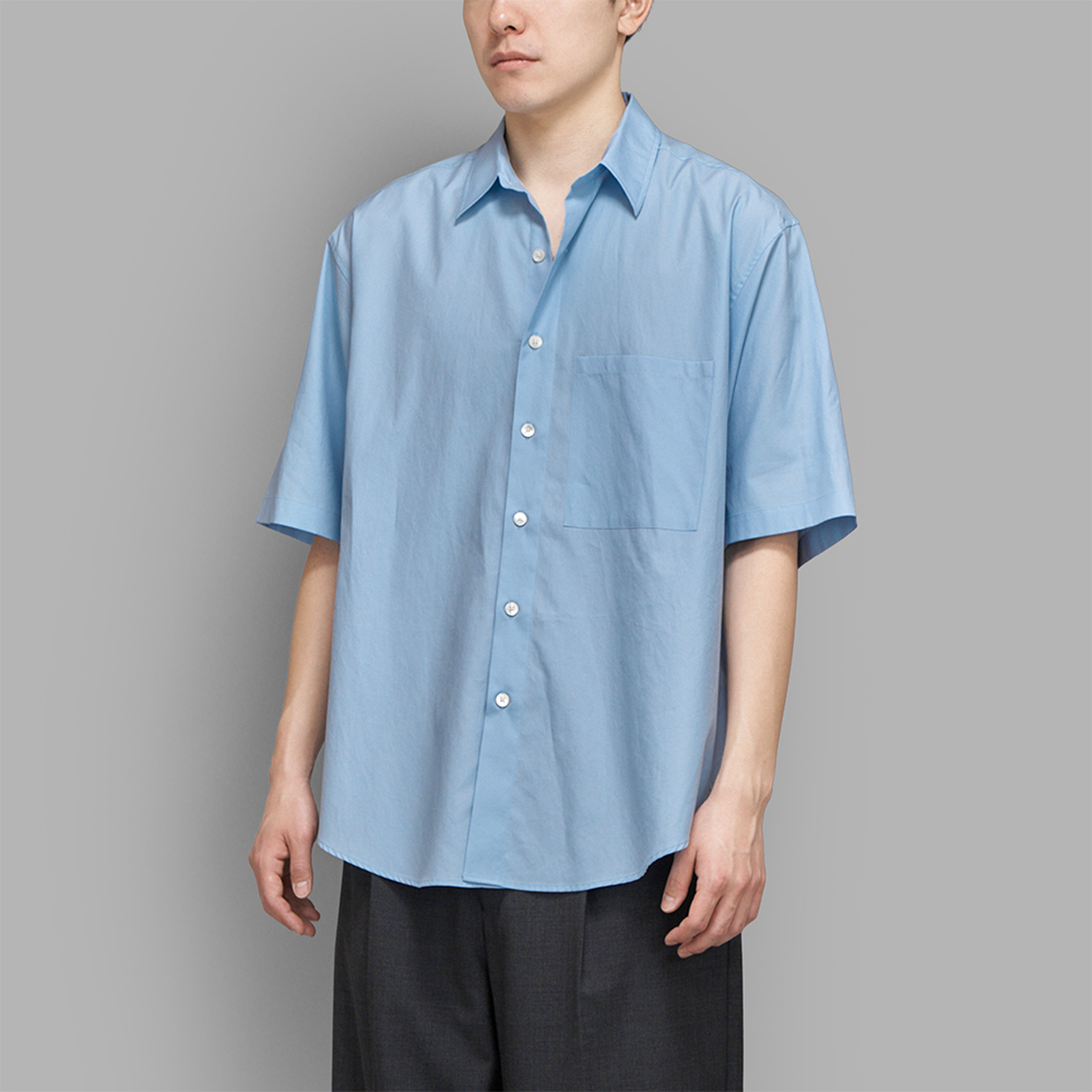 AURALEE / Washed Finx Twill Big Half Sleeved Shirt (Light Blue)