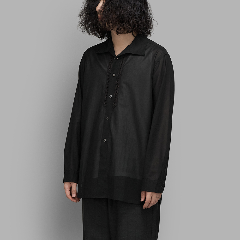 Aquellos Ojos Verdes / Classic Open Collar Shirt (Black)
