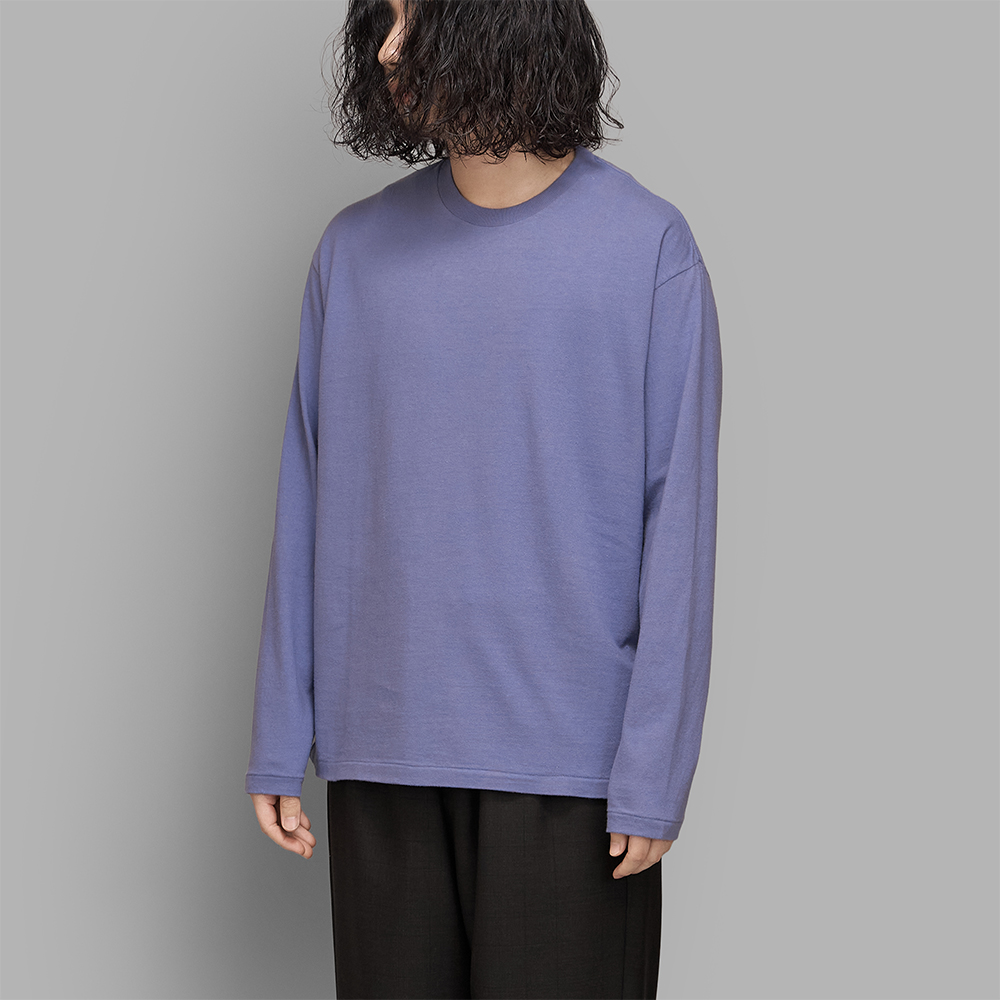 AURALEE / Brushed Organic Cotton Jersey L/S Tee (Light Purple)