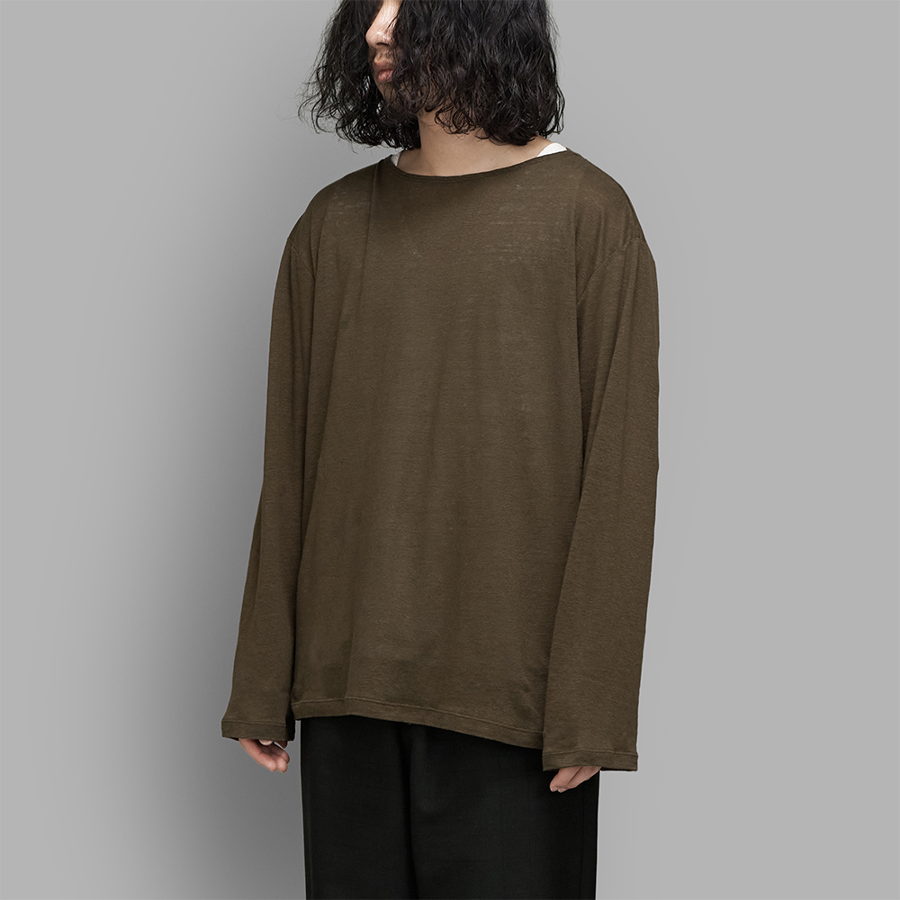 MAATEE&SONS / L/S Boat Tee Linen天竺 (Khaki)