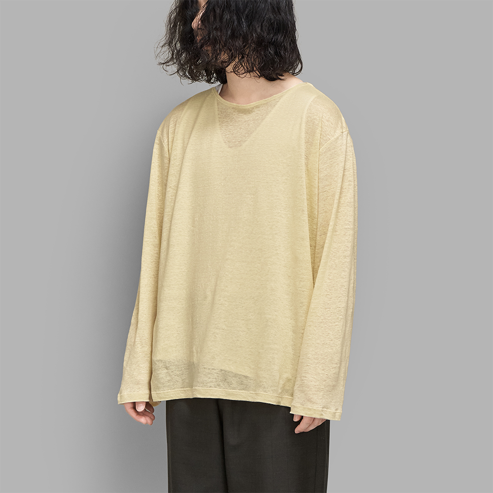 MAATEE&SONS / L/S Boat Tee Linen天竺 (Light Yellow)