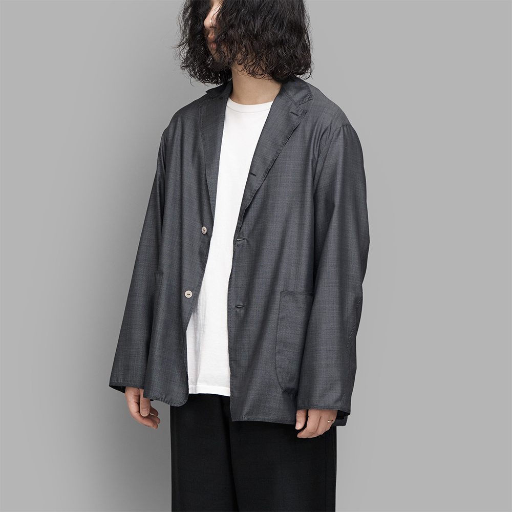 MAATEE&SONS / 折って折ってJacket H wool Silk (Navy Pin)