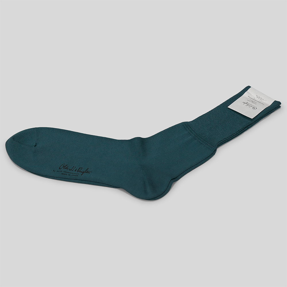 Olde H & Daughter / Cotton Anklet Socks (Teal)
