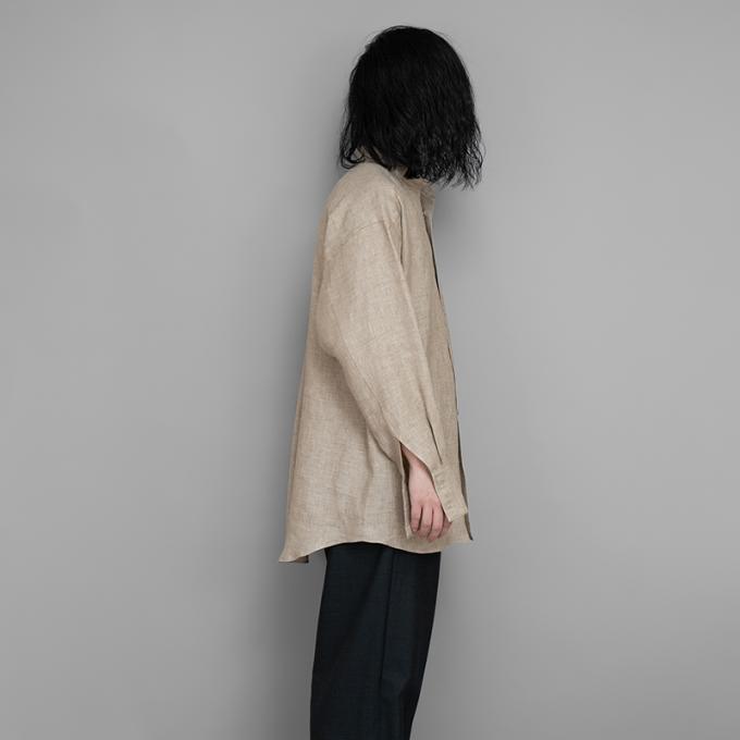 POSTELEGANT / Linen Silk Shirt (Heather Beige) | twelve