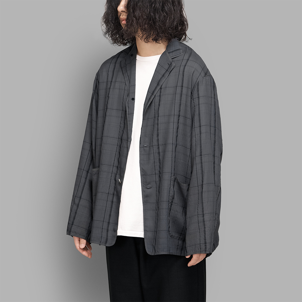 MAATEE&SONS / 折って折ってJacket H Wool Check (Charcoal)
