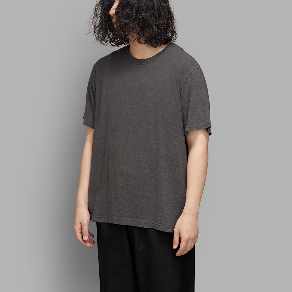 MITTAN / 強撚絹紬糸Tシャツ (薄灰)