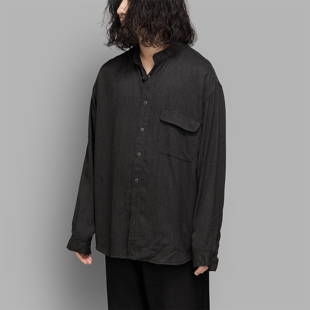 USED / Rayon Band Collar Shirt