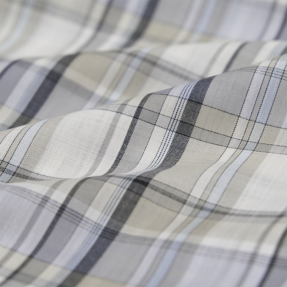 MAATEE&SONS / Open Collar フリンジ H Wool Check (Mix) | twelve