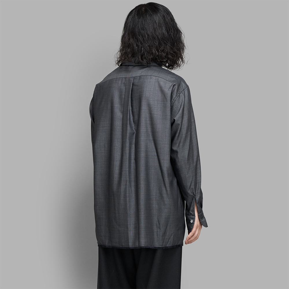 MAATEE&SONS / Open Collar フリンジ H Wool Silk | twelve