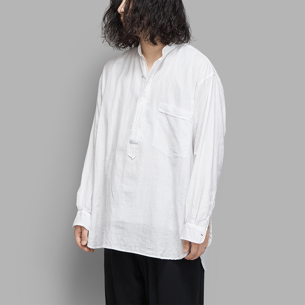 COMOLI / モスリン プルオーバーシャツ (White) | twelve