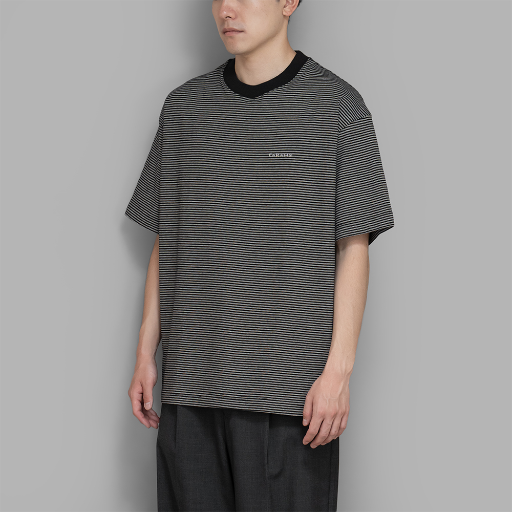 FARAH / Multi Striped S/S Tee (Black)