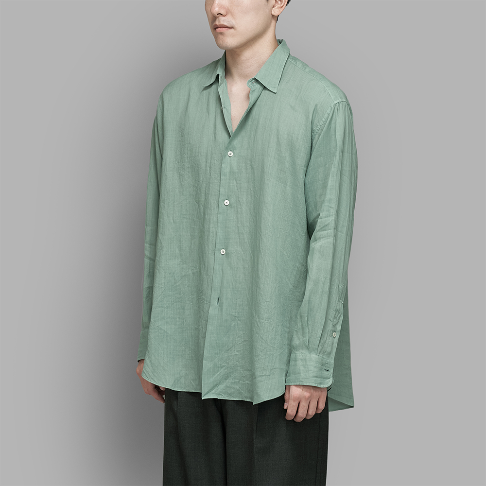MAATEE&SONS / Short Ponit Ramie Shirts (Haskap Green)