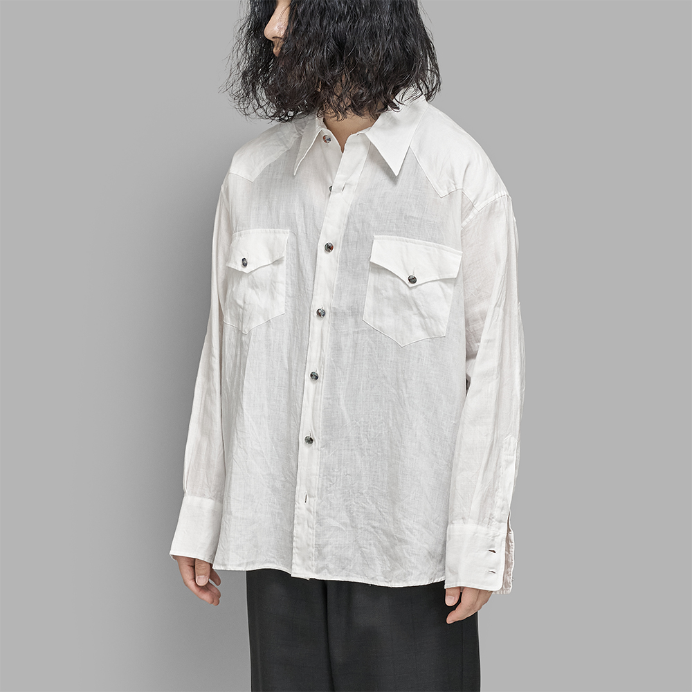 ANSNAM / ビッグウエスタンシャツ (White)