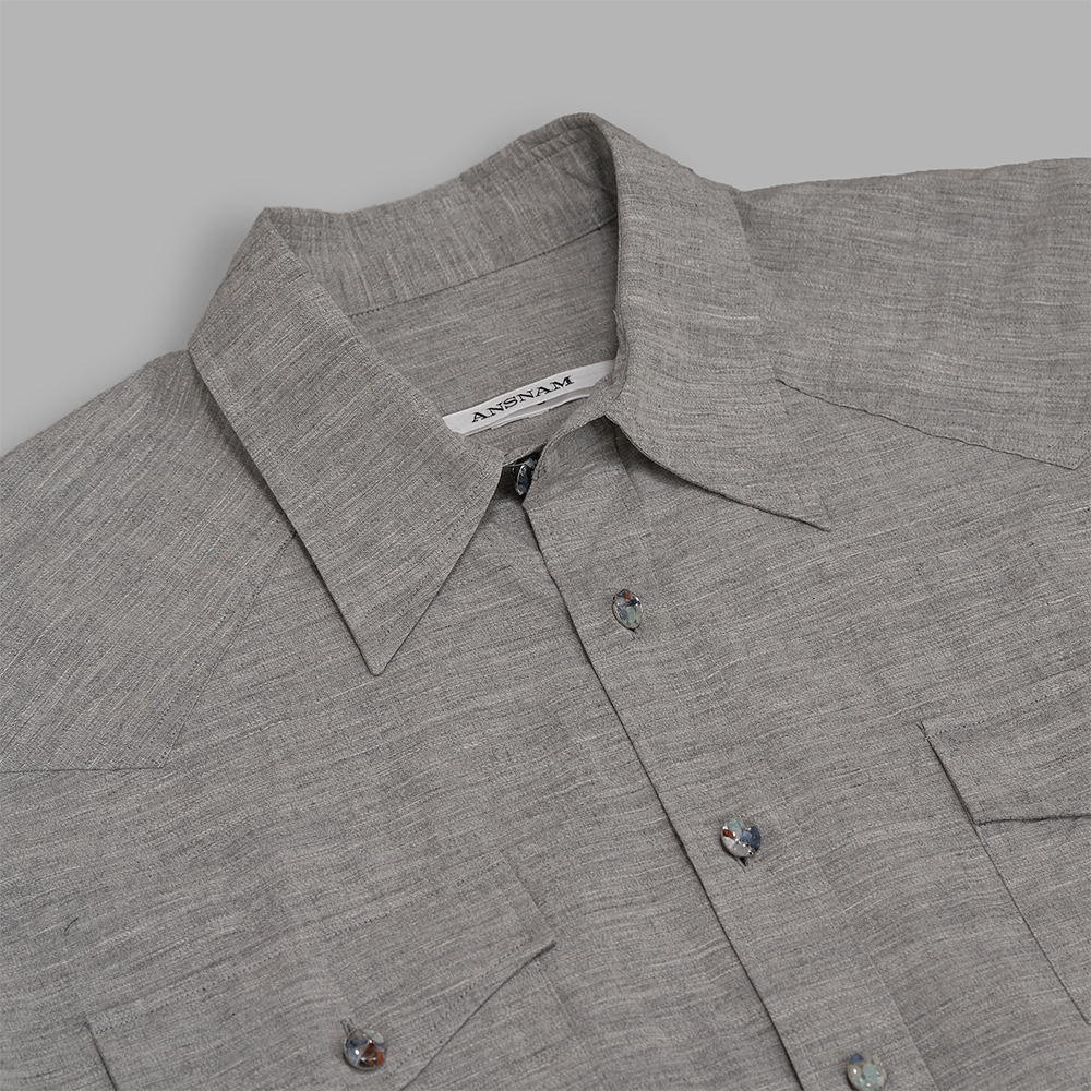 ANSNAM / ビッグウエスタンシャツ (Gray) | twelve
