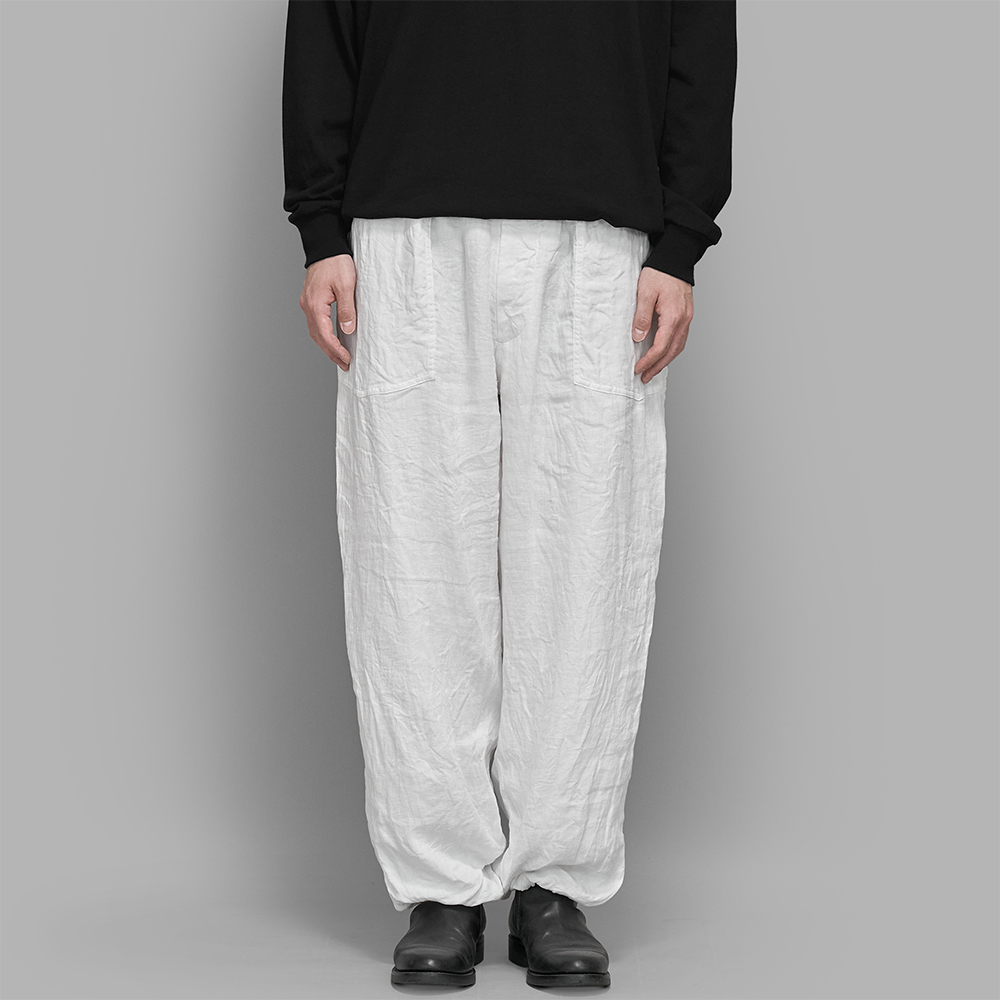 COMOLI / リネンWクロス ドローストリングパンツ