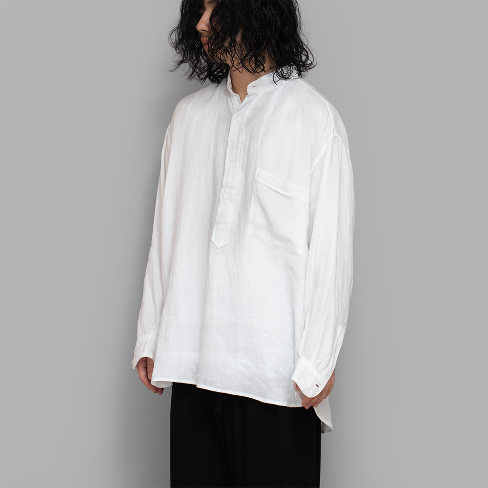 COMOLI リネンWクロスプルオーバーシャツ　コモリ COMOLI (コモリ) リネンWクロス プルオーバーシャツ