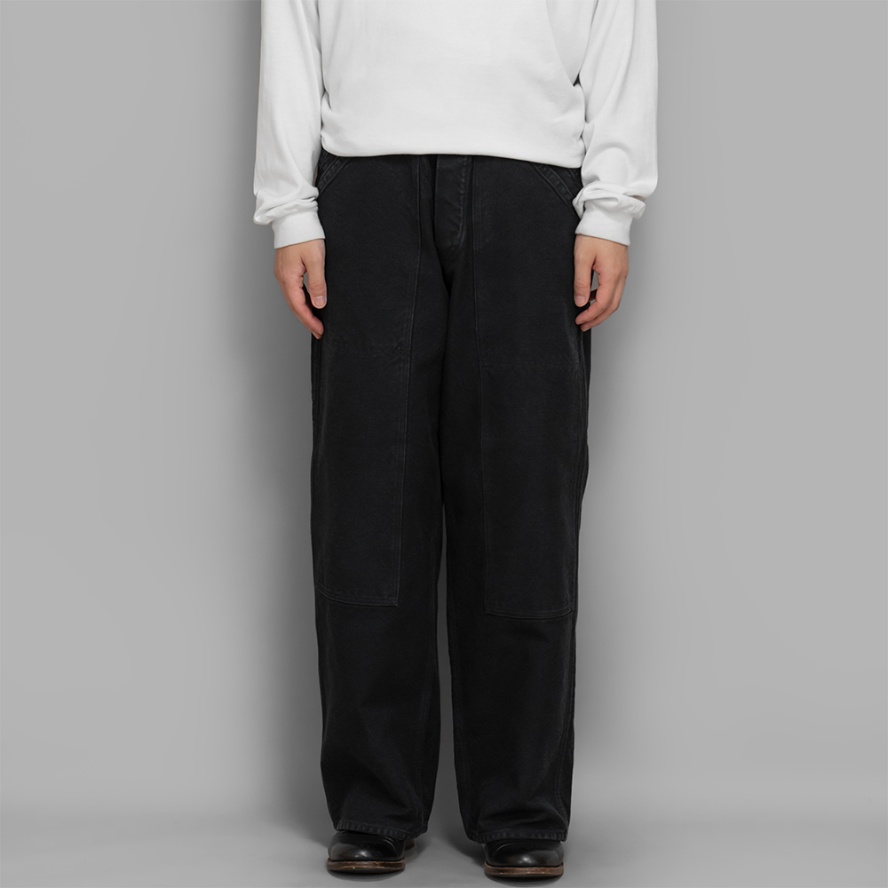 A.PRESSE / Vintage Silk Hemp Double Knee Pants (Black)