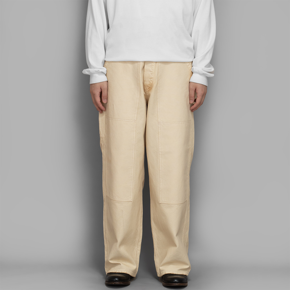 A.PRESSE / Vintage Silk Hemp Double Knee Pants (Beige)