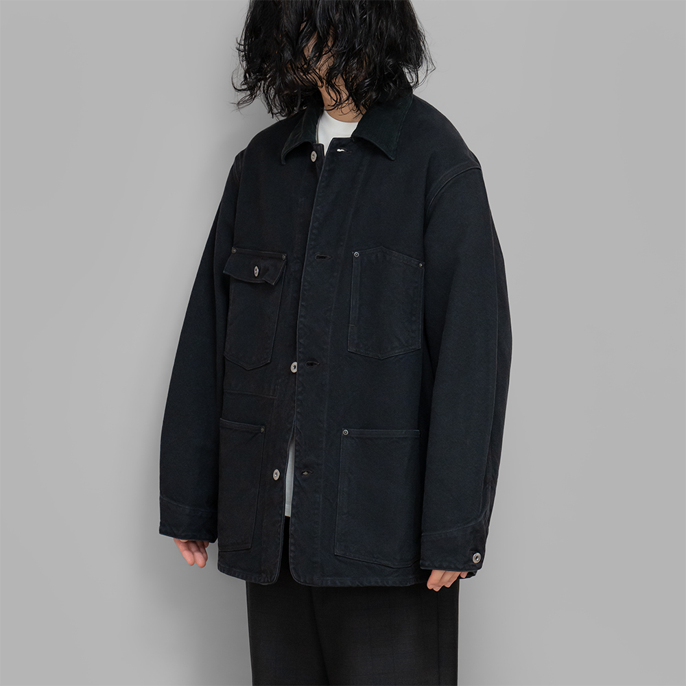 A.PRESSE / Vintage Silk Hemp Coverall Jacket (Black)