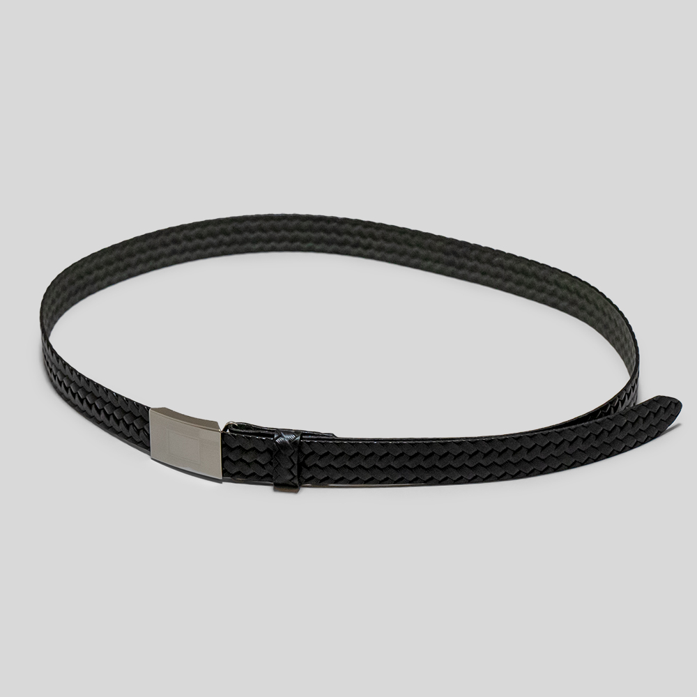 T.T / Basketweave Pattern Belt (Black)