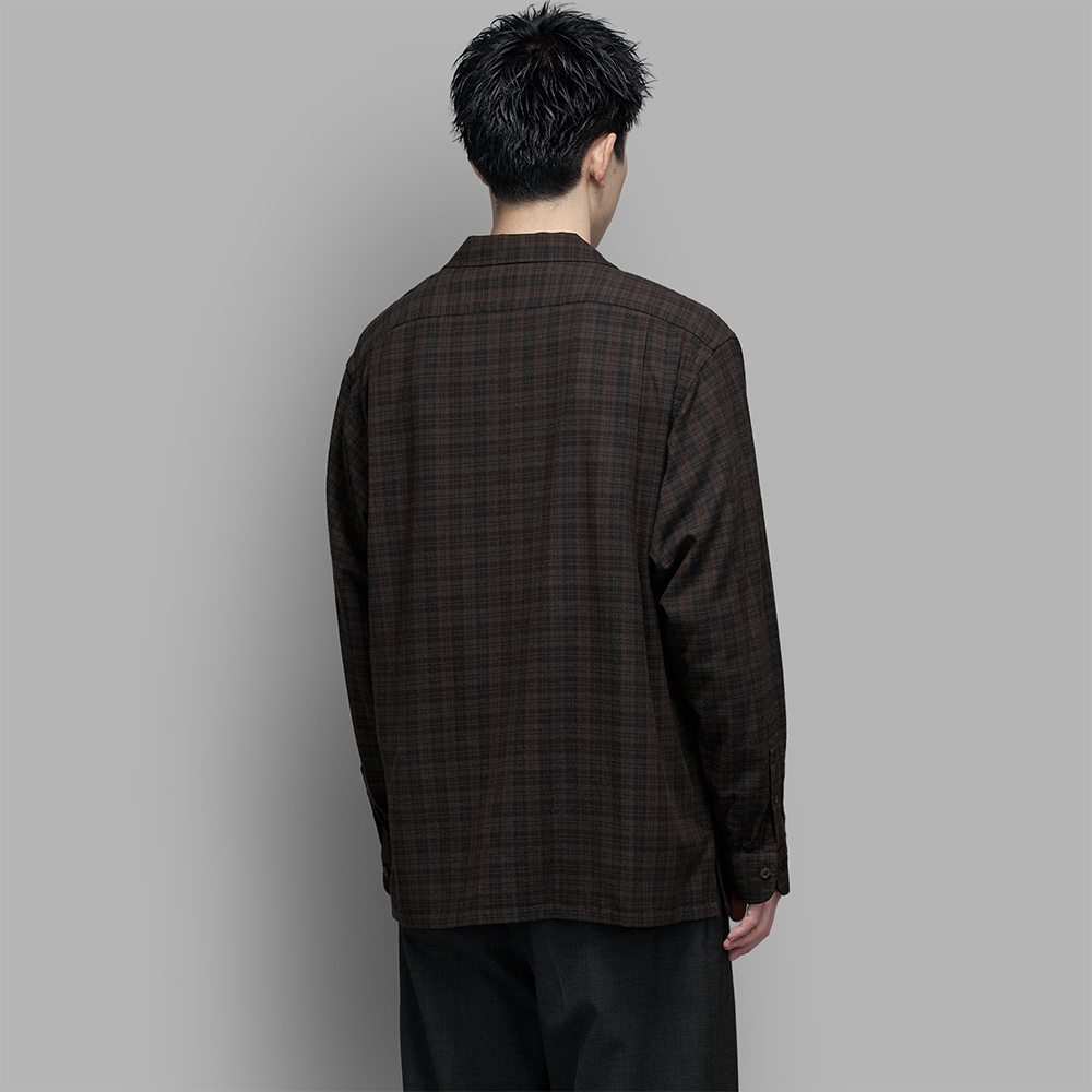 A.PRESSE Silk Nep Loop Collar Shirt チェック A.PRESSE / Silk Nep Loop Collar Shirt | twelve