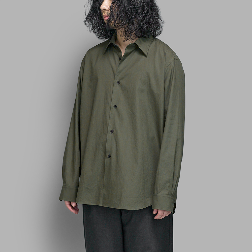 AURALEE / Washed Finx Twill Shirt (Dark Olive)