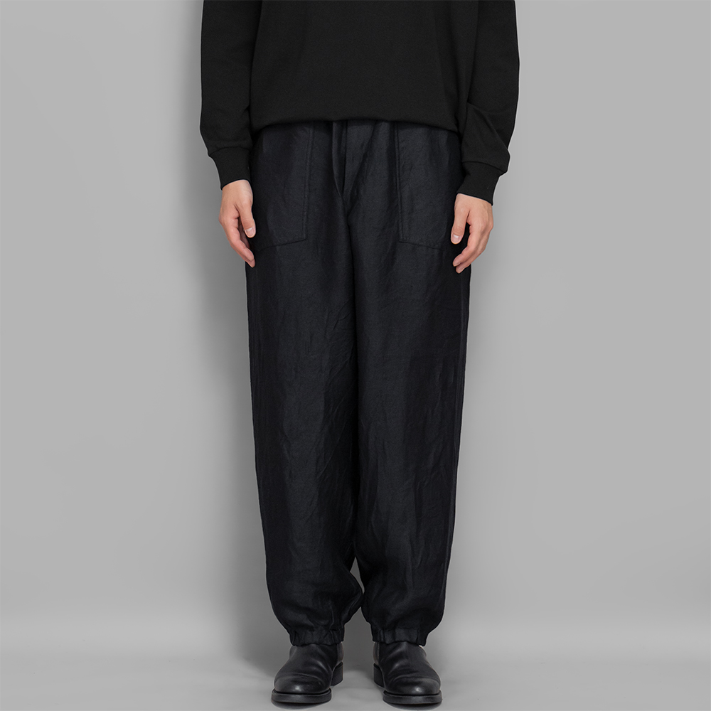 COMOLI / リネンサテン ドローストリングパンツ