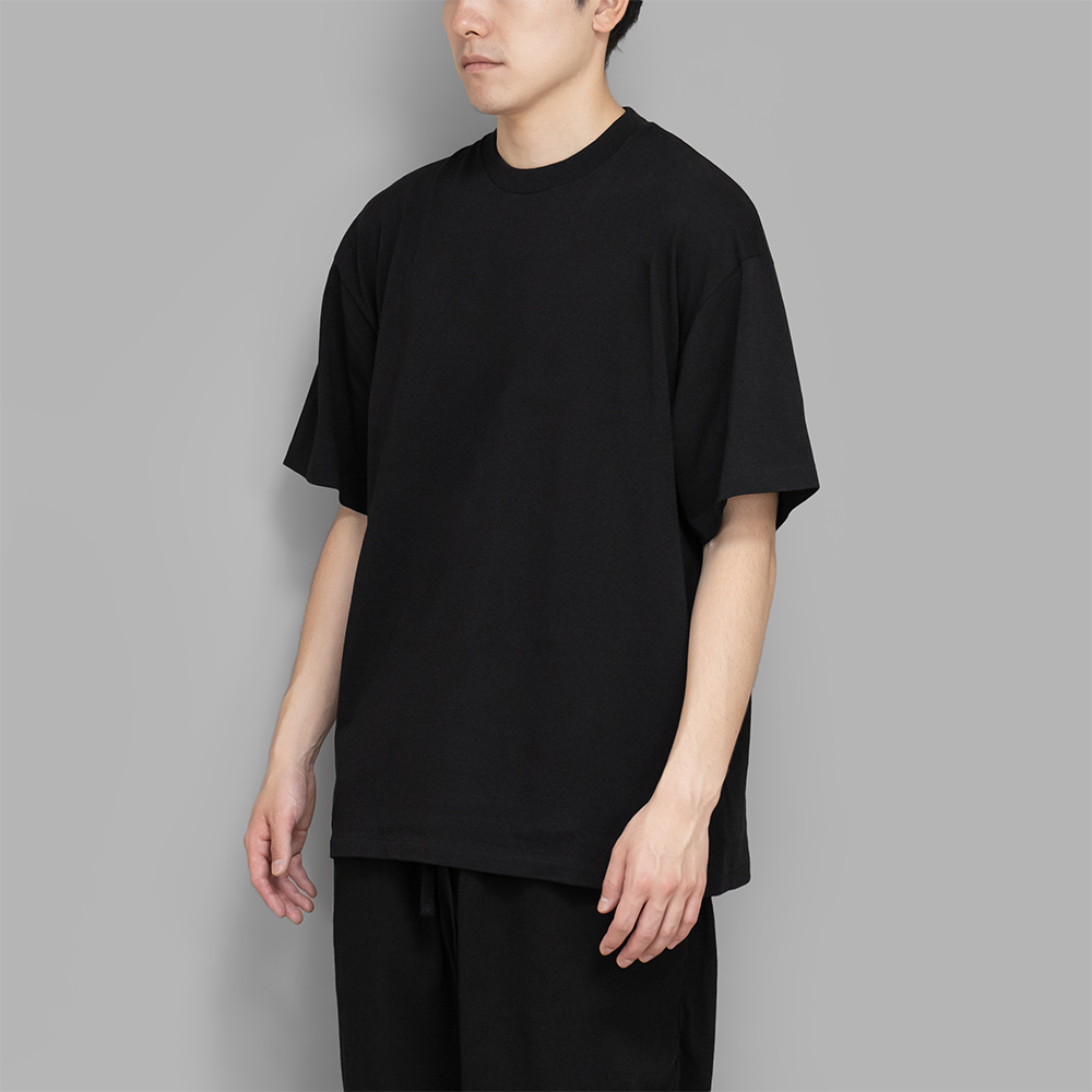 COMOLI / コットンジャージ 半袖Tシャツ (Black)