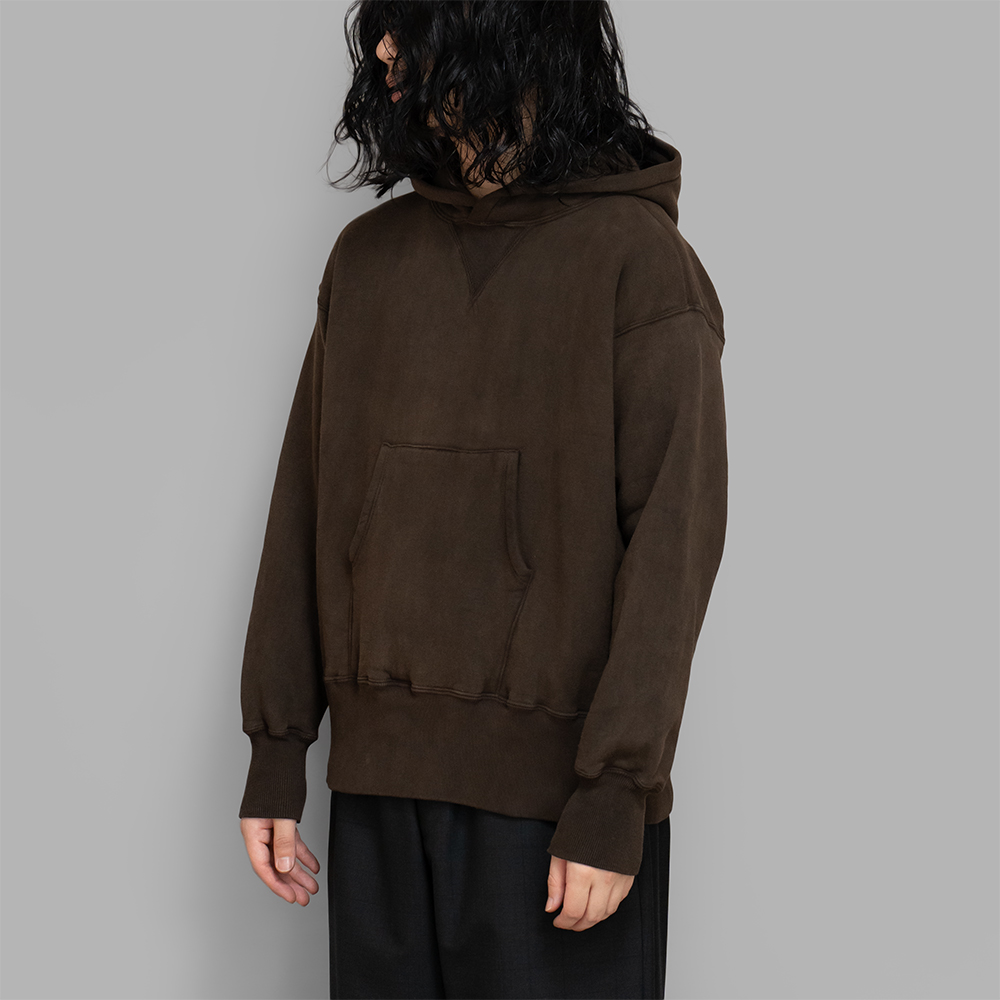 T.T / Hooded Sweat Shirt (Mud Dyed Brown)