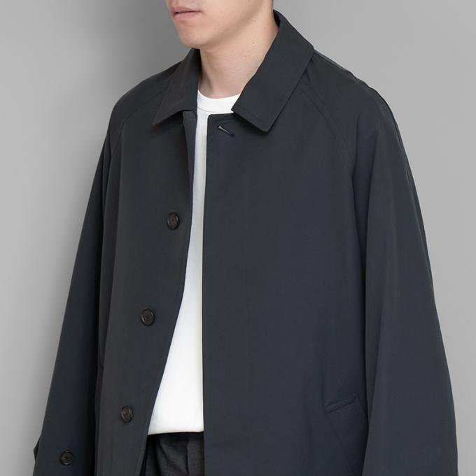 AURALEE / Finx Hard Twist Gabardine Soutien Collar Coat (Ink Black