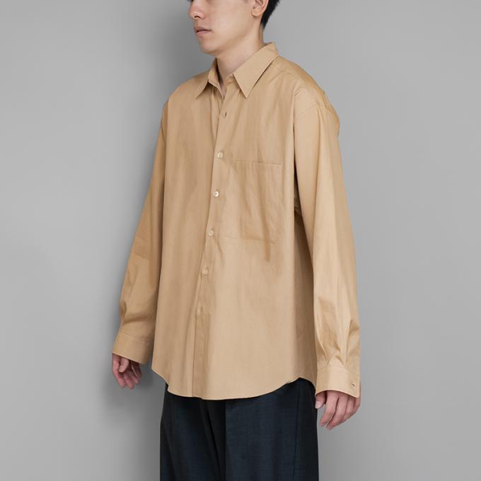 AURALEE / Washed Finx Twill Big Shirt (Light Brown) | twelve