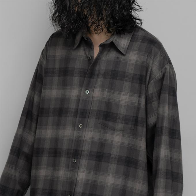 stein Oversized Cotton Flannel Shirt M-