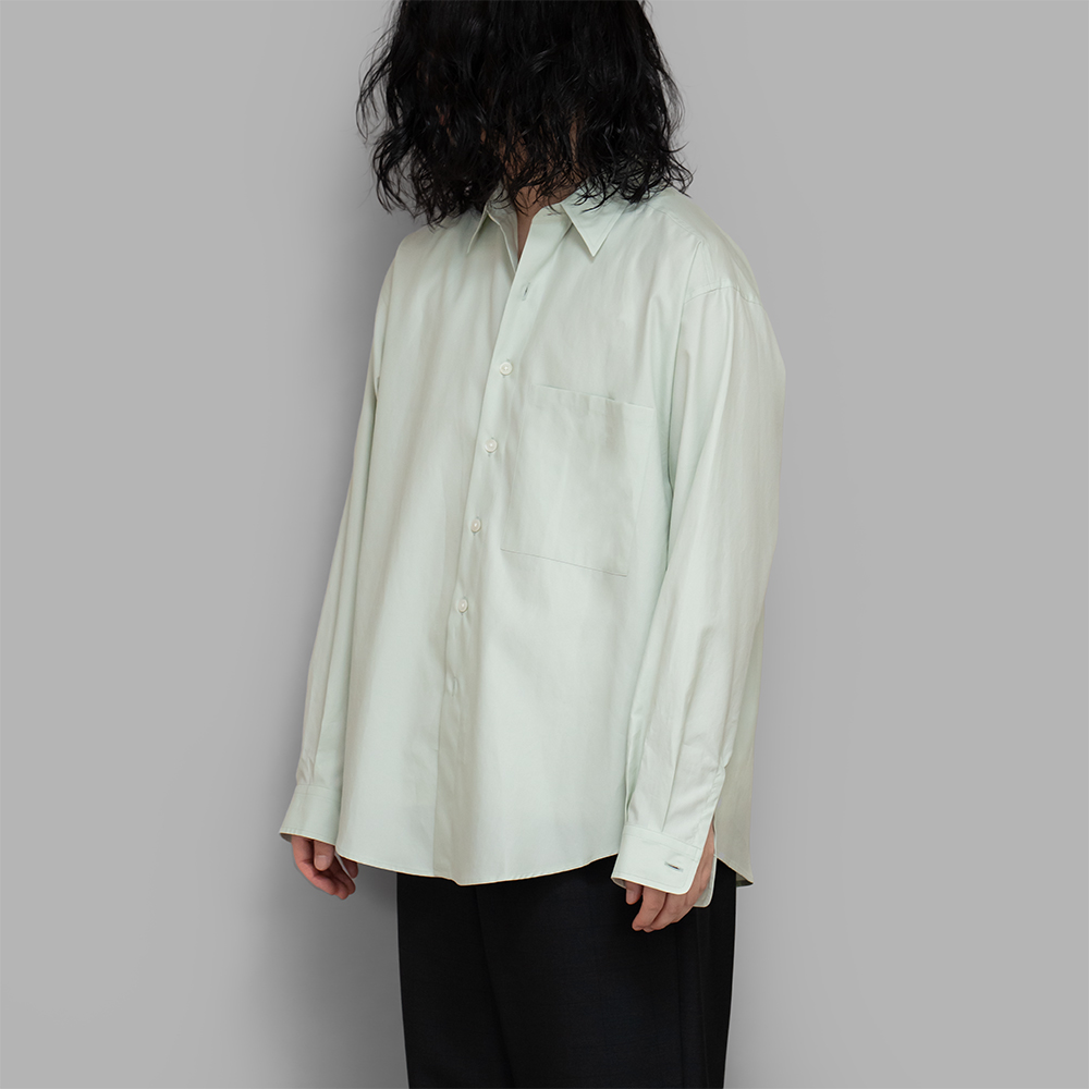 AURALEE / Washed Finx Twill Big Shirt (Light Khaki)