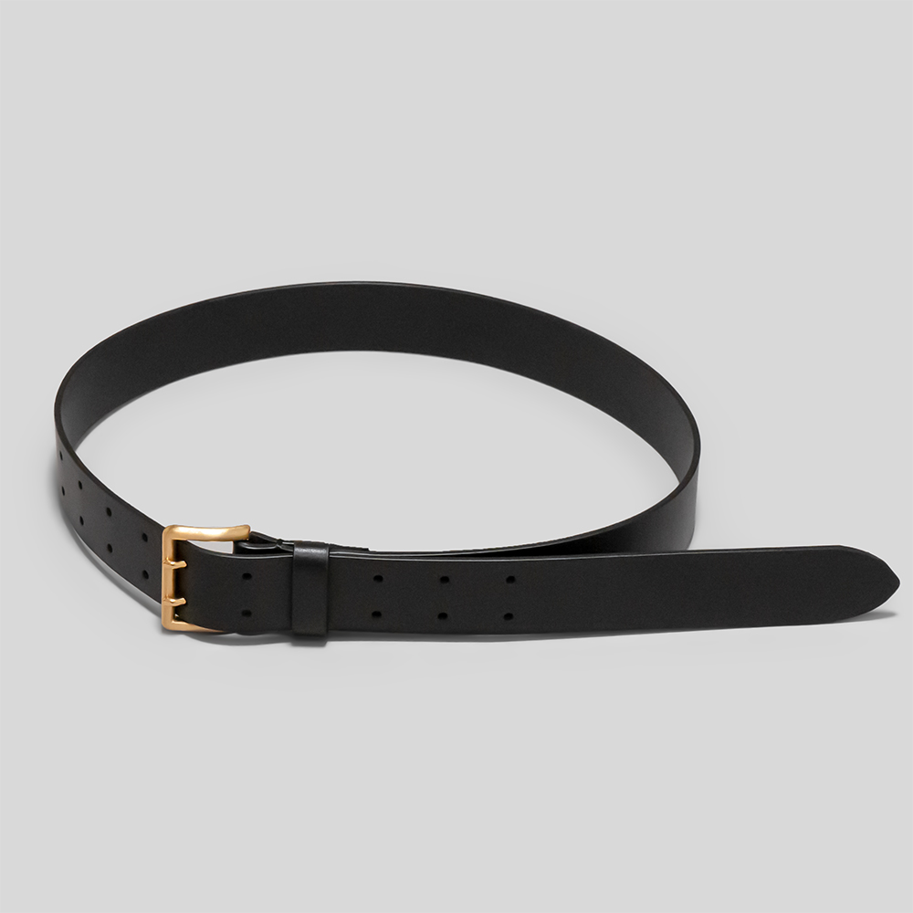 AURALEE / Two-Hole Buckle Belt (Black)