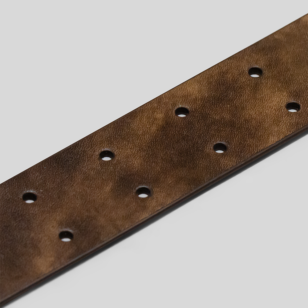 オーラリー　ブラウンレザーベルト　シルバー金具 AURALEE / Two-Hole Buckle Belt (Brown) | twelve